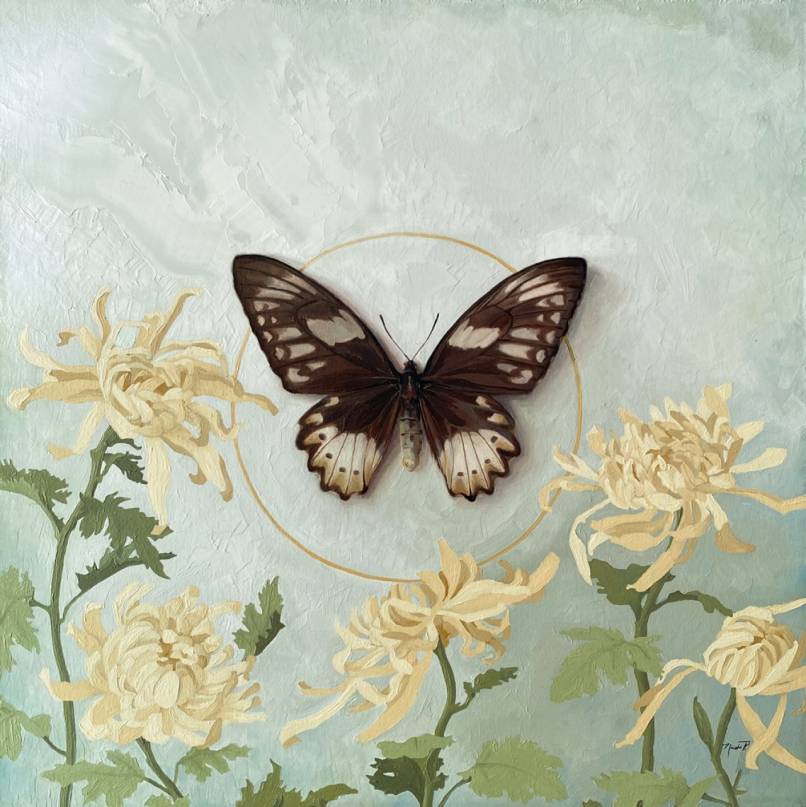 Chrysanthemum in the Rain