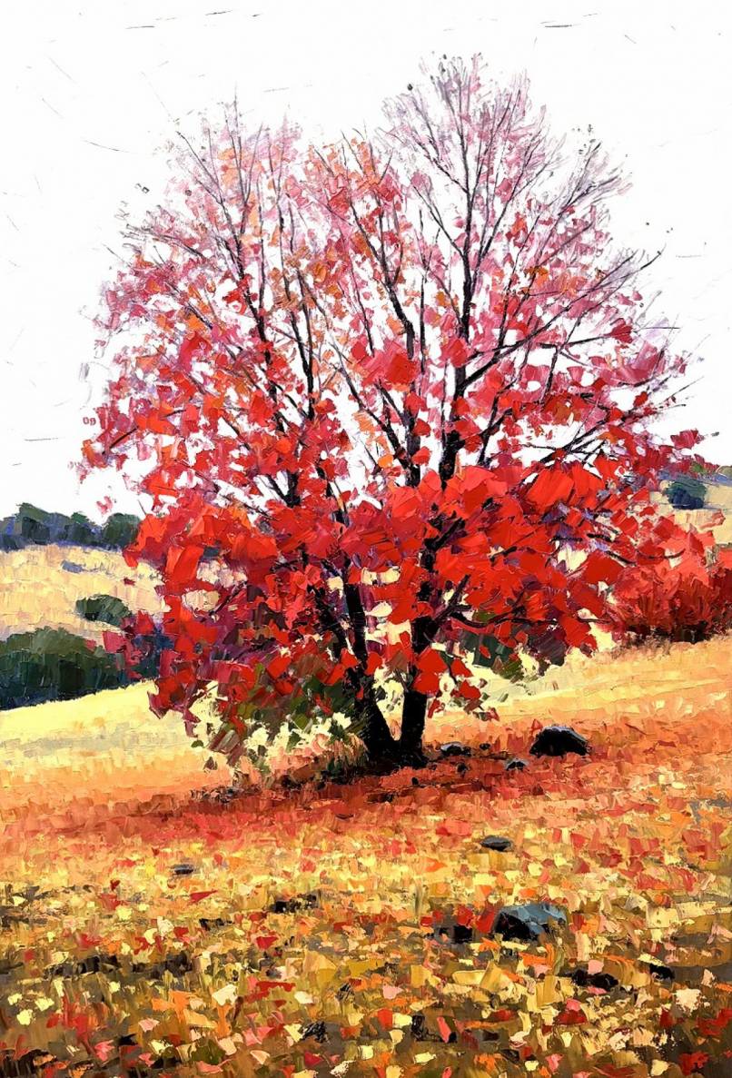 Red Maple and Dry Grass