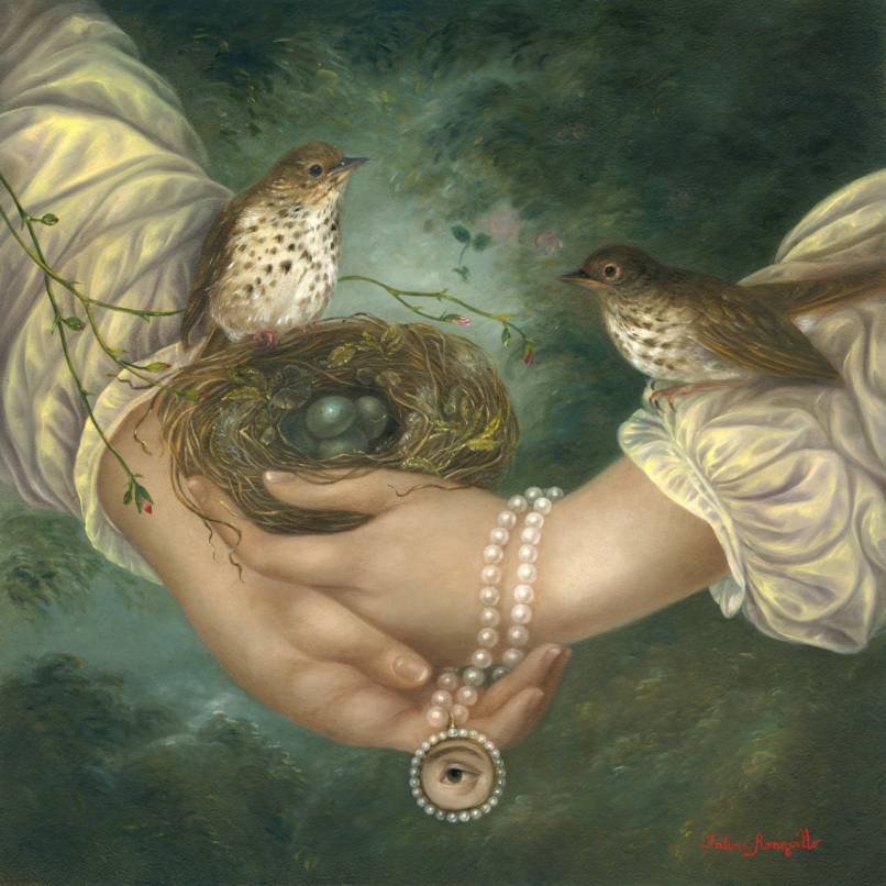 Clasped Hands with Hermit Thrushes, Nest, and Lover's Eye