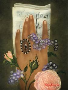 If You Love For Beauty:  Hand with Lover's Eye, Roses, Heliotrope, and Clara Schumann