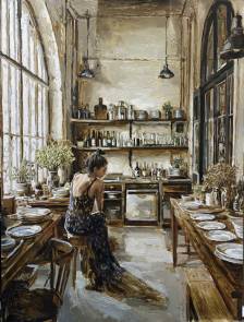 Kitchen with Seated Figure