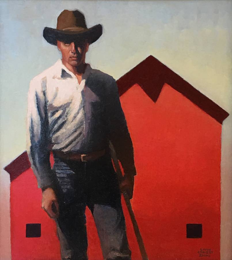 Man with Red Barn