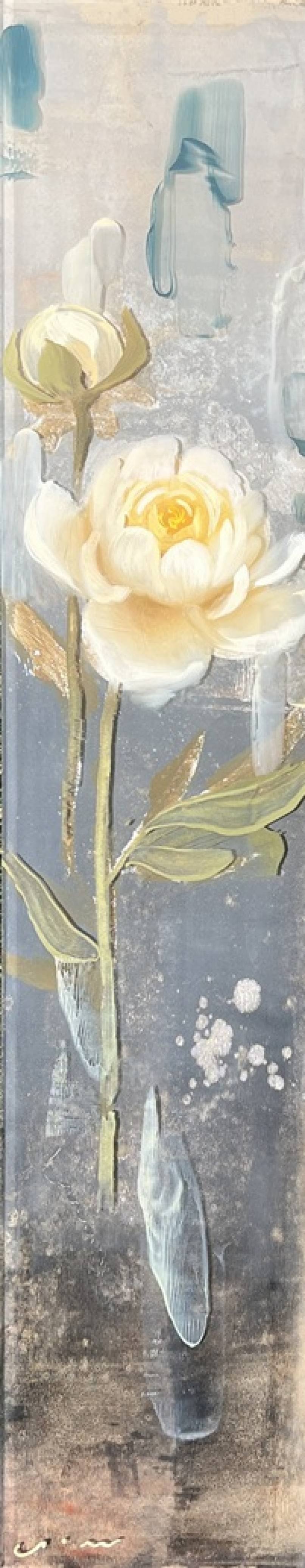 Peony on Blue