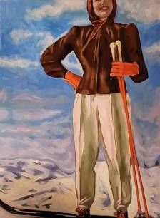 Skier with Orange Gloves