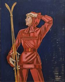 Ski Lady in Red Ensemble ( Study )