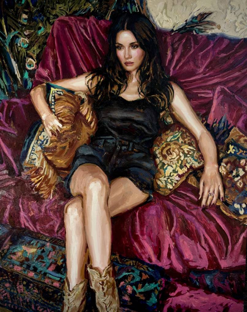 Woman in Black and Violet
